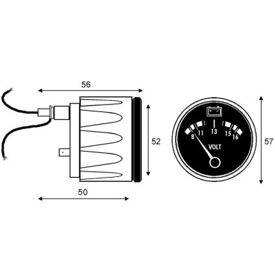 Voltmètre 12 V à aiguille