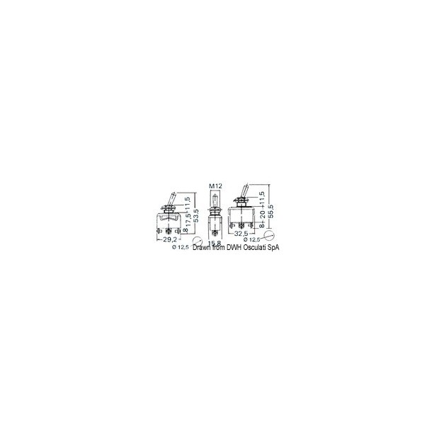 Interrupteur levier ON/OFF/ON trim