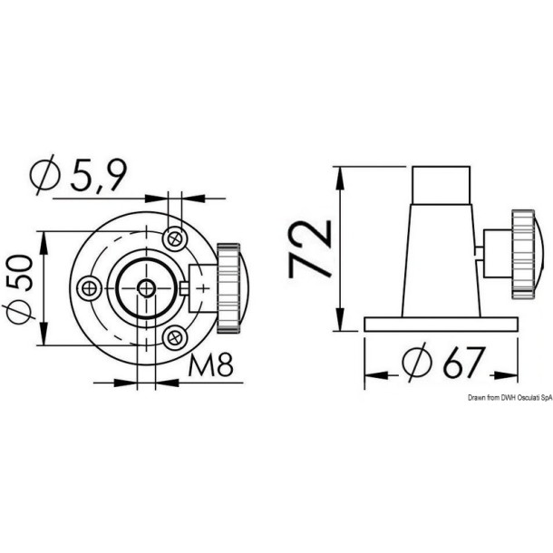 Projecteur Halogène Night Eye fixation sur socle