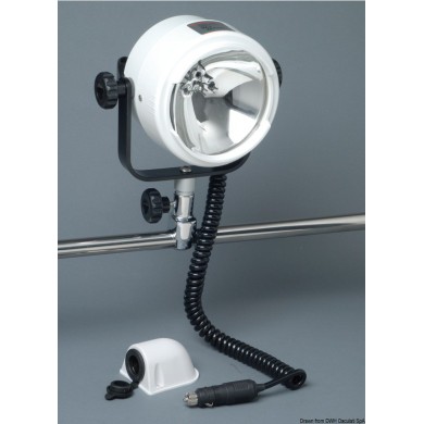 Projecteur Halogène Night Eye en laiton chromé fixation sur balcon 12V