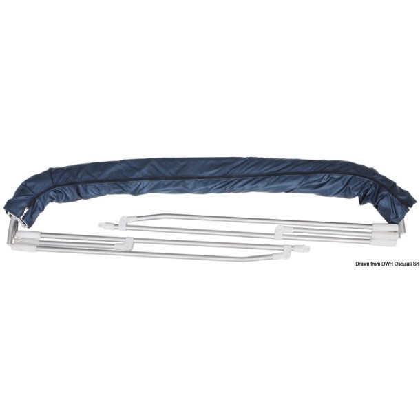 Bimini pliable 3 arceaux Ø 22 mm 185/195 cm Blanc ou Bleu