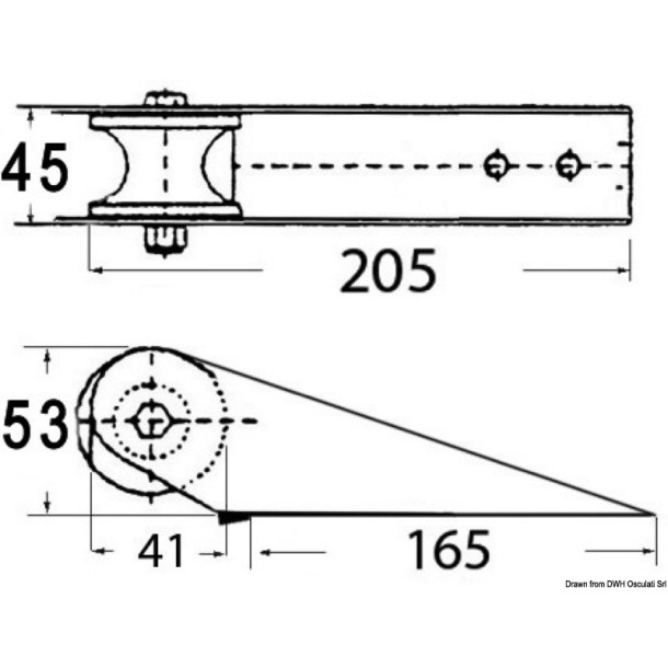 Davier inox 205 mm en Inox poli miroir avec réa en polymère thermo.
