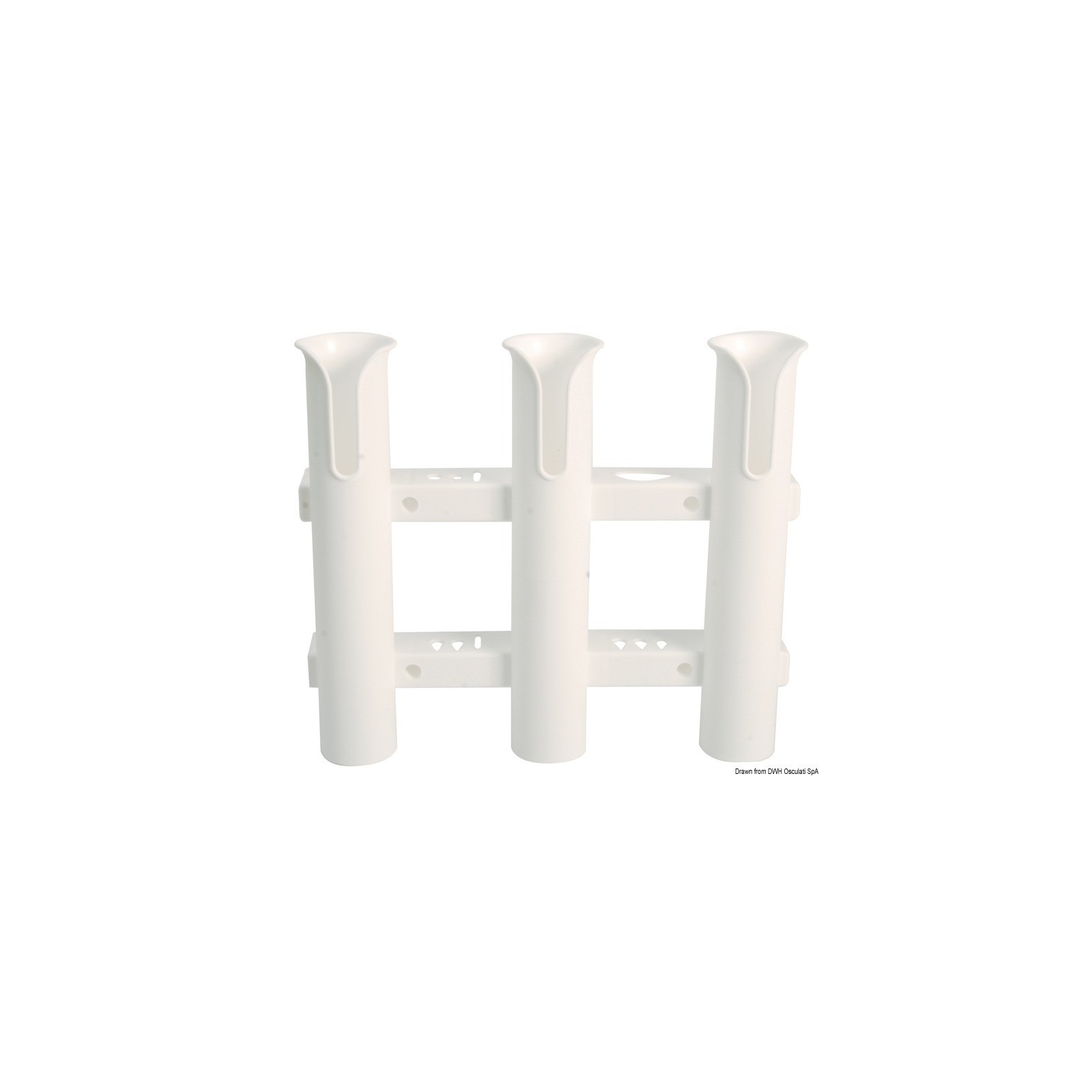 LALIZAS Porte Canne à Pêche Encastrable Blanc - Diamètre 43 Mm, Hauteur 255 Mm, Plastique Résistant, Installable Facilement