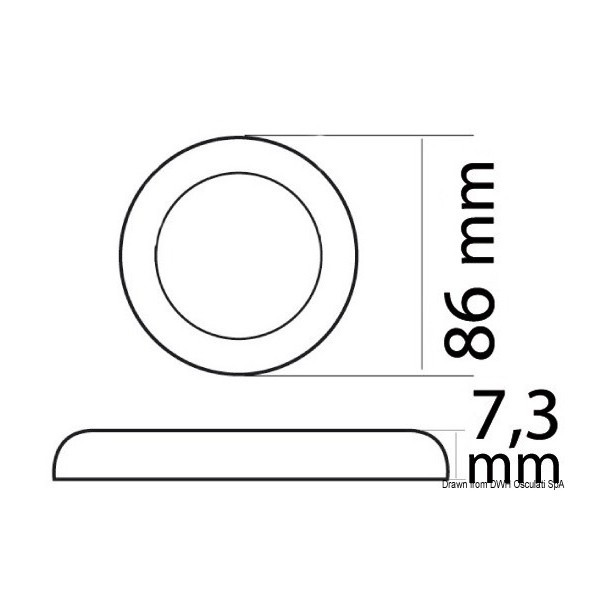 Plafonnier à Led en Inox poli miroir doré Ø86 mm