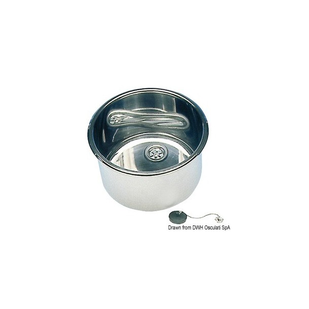 évier rond inox poli miroir 420x180mm