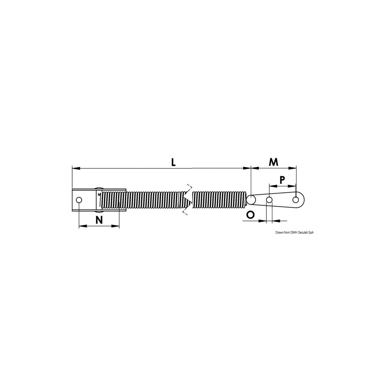 Compas d'ouverture ressort inox 260 mm