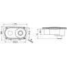 Douche de pont avec boitier encastrable inox AISI 316 et capot auto-portant/soft close.