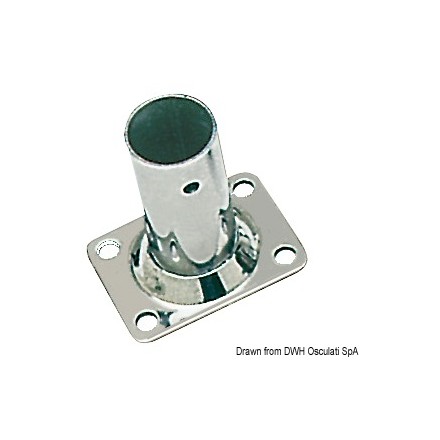 Platines inox base rectangulaire 90° 22-25 mm
