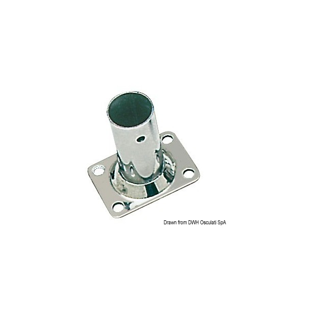 Platines inox base rectangulaire 90° 22-25 mm