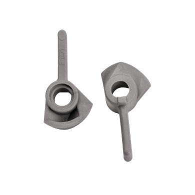 Petites poignées Goïot en plastique gris pour panneaux Cristal Hatch rectangulaires. 