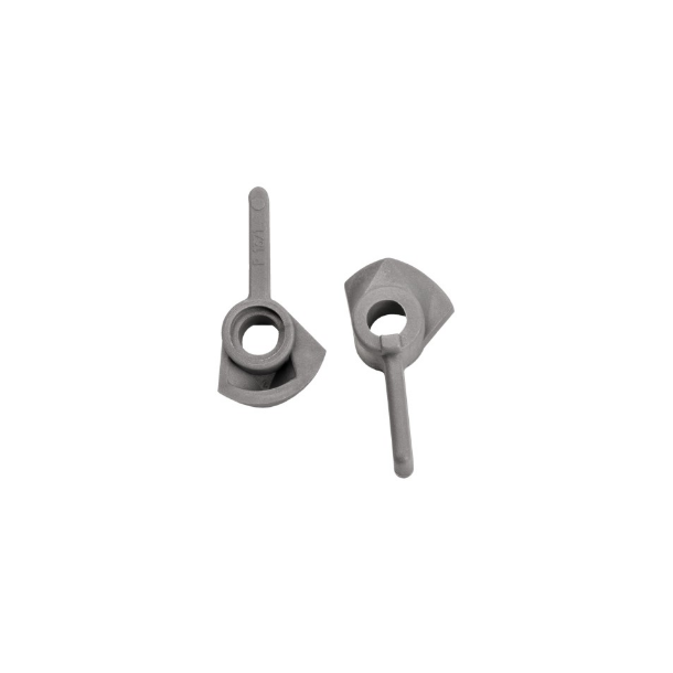 Petites poignées Goïot en plastique gris pour panneaux Cristal Hatch rectangulaires. 