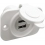 Double prise USB blanche 