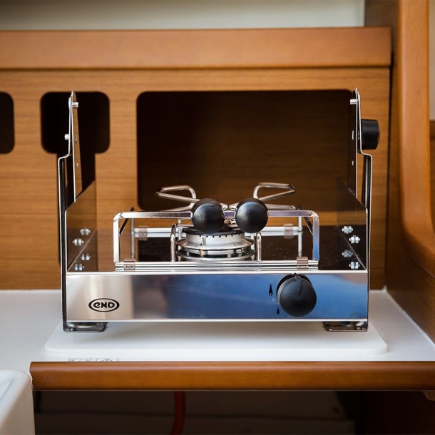 Réchaud gaz 1 feu à poser avec serre-casseroles.