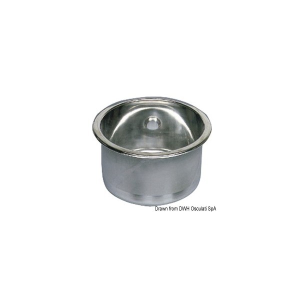 Evier rond inox poli miroir 285x180 mm
