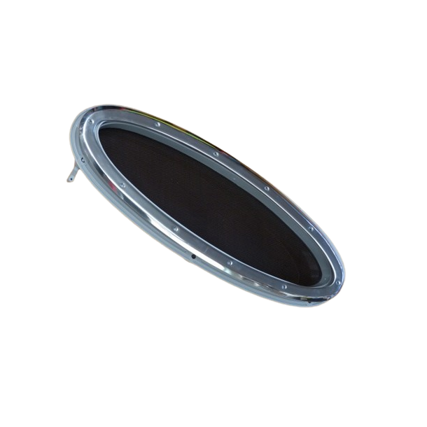 Hublot ovale plastique avec filet 525 x 190 mm