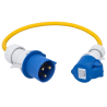 Adaptateur de prise CEE 17 femelle 16A vers mâle 32A.
