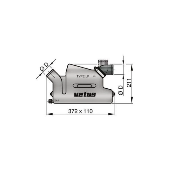 Waterlock LP40 Vetus avec entrée rotative