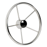 Volant en inox poli miroir 5 branches avec couronne ovalisée.