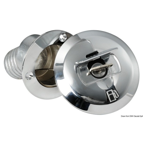 Bouchon de nable de remplissage à clé pour FUEL Ø 38mm. Laiton Chromé
