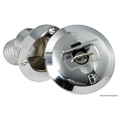 Bouchon de nable à clé Fuel Ø50mm Laiton chromé