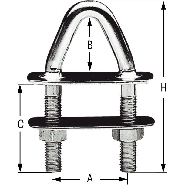 Cadène triangulaire de hauban inclinée 8° ⌀8