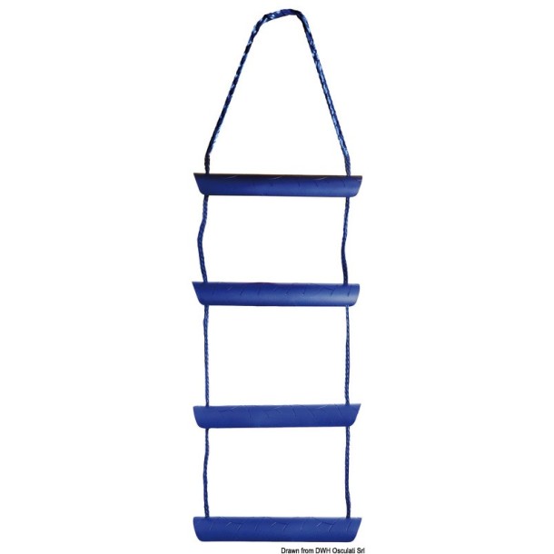 Echelle de secours corde nylon bleu 4 ou 5 marches  pour bateau