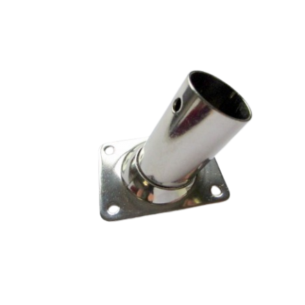 Platines inox base rectangulaire 60° 22-25 mm