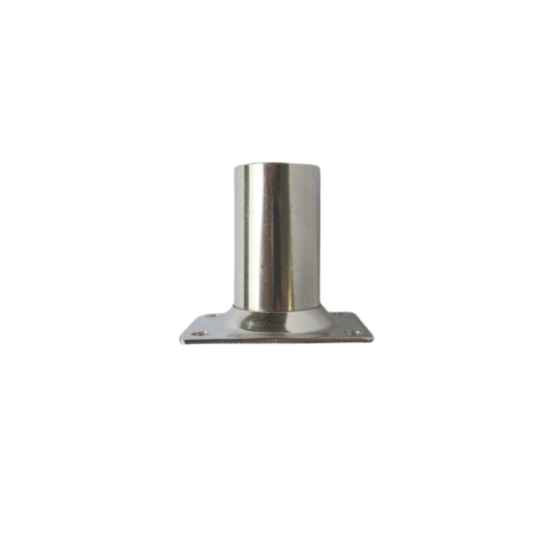 Platines inox base rectangulaire 90° 22-25 mm