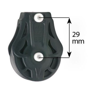 Poulie sans billes simple - Réa 35 - Plat-pont M6 Wichard