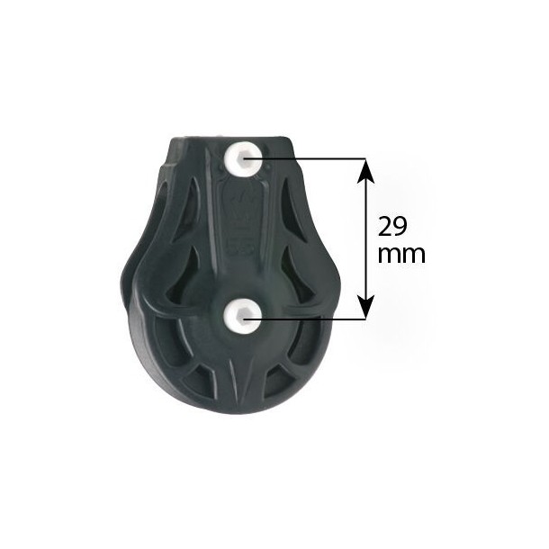 Poulie sans billes simple - Réa 35 - Plat-pont M6 Wichard