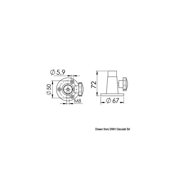 Base de fixation pour projecteur fixation sur plan