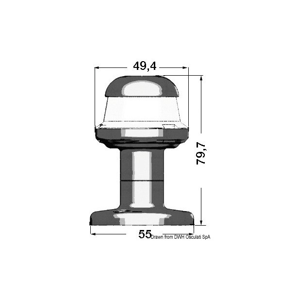 Feu de navigation Orions 112,5° LED en plastique Blanc