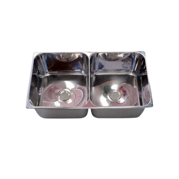 Evier double Inox poli 710x360 mm