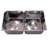 Evier double Inox poli 710x360 mm