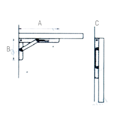 Bras pliant table ou siège 150KG Inox