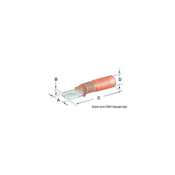Cosse faston mâle x4