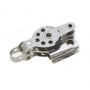 Poulie double inox avec coinceur et ringot