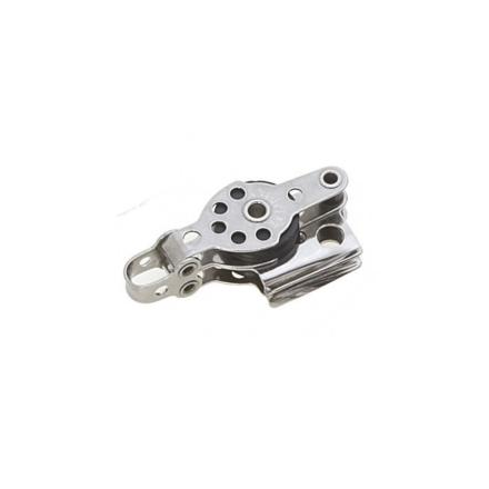 Poulie double inox avec coinceur et ringot