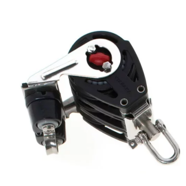 Poulie winch Triple - Taquet coinceur - Réa 57 Poulie winch Triple - Taquet coinceur - Réa 57