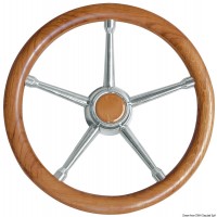 Volant bois teck inox 