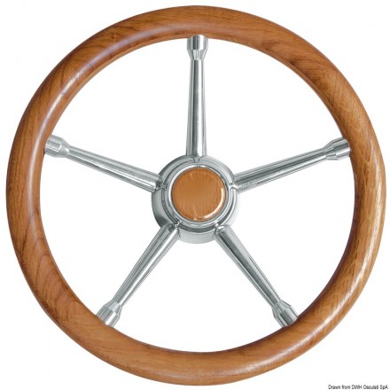 Volant bois teck inox 