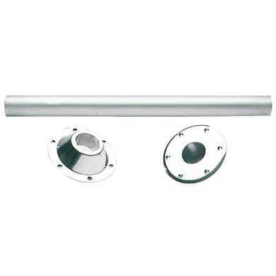 Ensemble pied de table et support en aluminium anodisé.