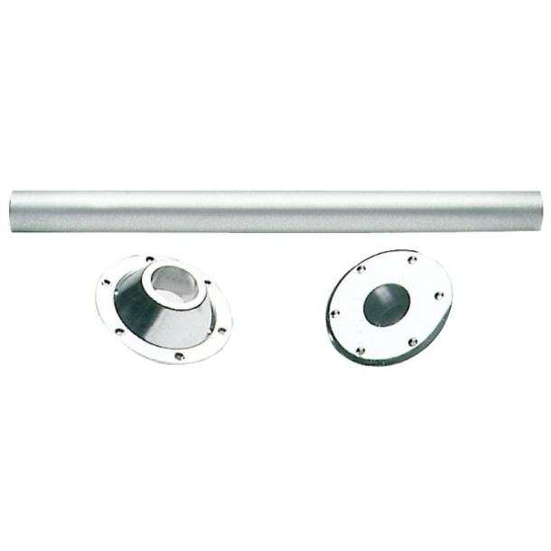 Ensemble pied de table et support en aluminium anodisé.