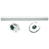 Ensemble pied de table et support en aluminium anodisé.