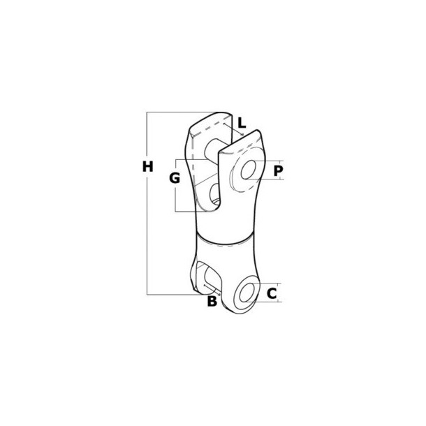 Jonction d'ancre articulée Inox Chaine Ø12-14