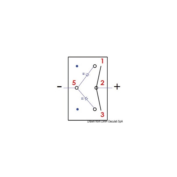 Interrupteur étanche rectangulaire ON-OFF-ON 2 circuits