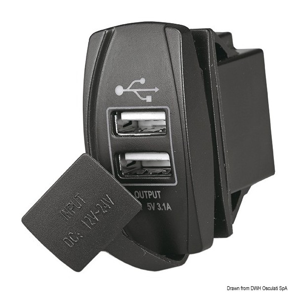 Prise de courant avec double USB-A Prise de courant avec double USB-A