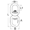 Emerillon œil-œil Inox 220 mm Ø21 mm