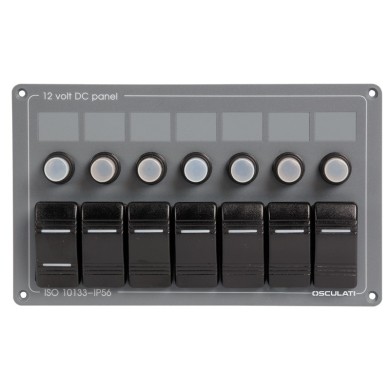 Tableau électrique horizontal avec 7 interrupteurs