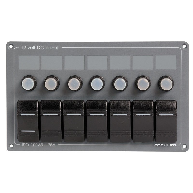 Tableau électrique horizontal avec 7 interrupteurs